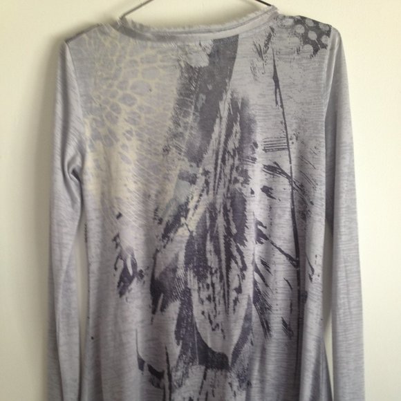 Miss Me Small Grey Long Sleeve T-Shirt Rhinestones - Picture 2 of 4